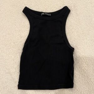 Zara Black Ribbed Tank S